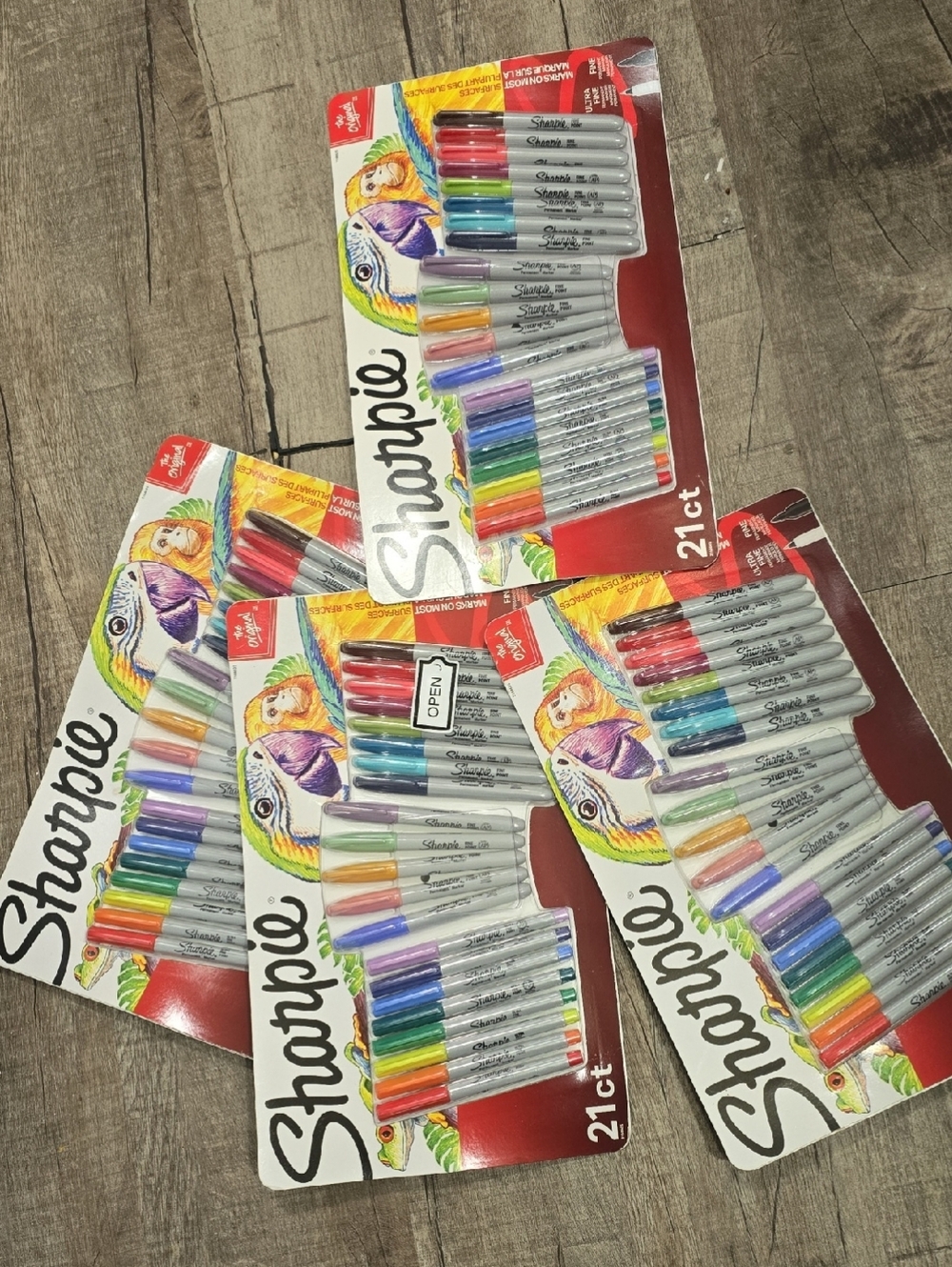 Set of 4 Sharpie 21-Count Assorted Color Permanent Markers - Multi Color